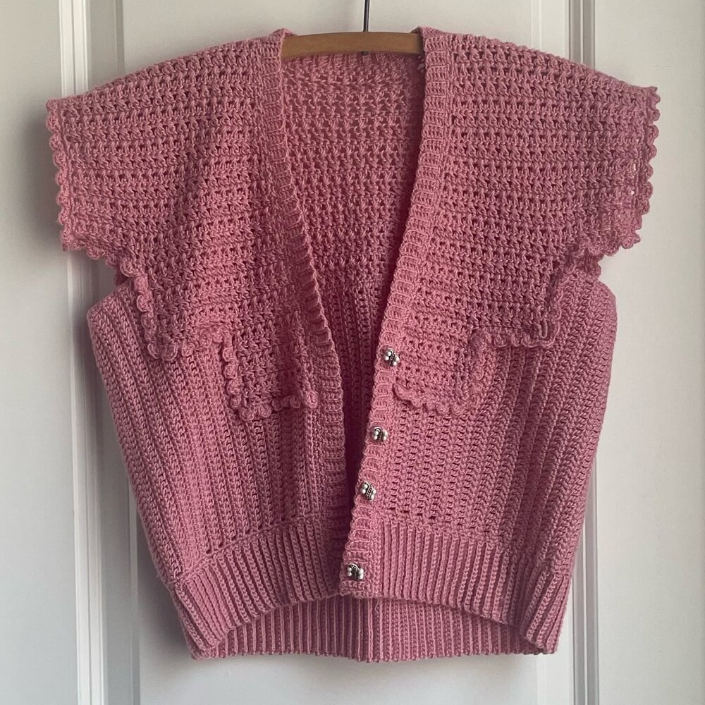 Pink hand made vest